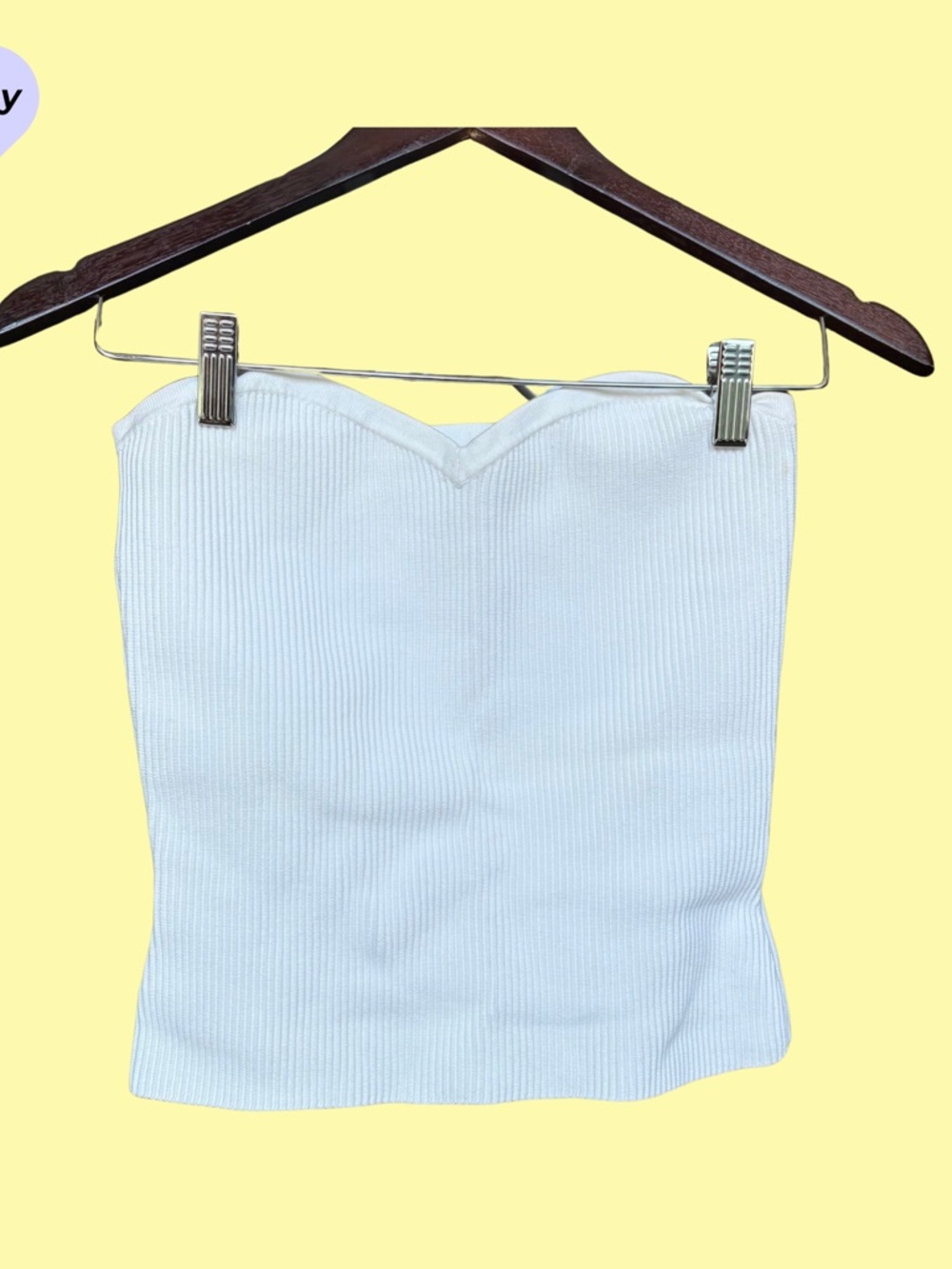 Aritzia Babaton White Ribbed Strapless Tube Top size M